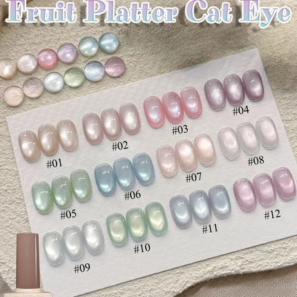 TC 12-Color Cat Eye Magnetic Gel Nail Polish 10ml Full Coverage Vernis Semi Permanent Super Gorgeous Nail Manicure Varnish Gel