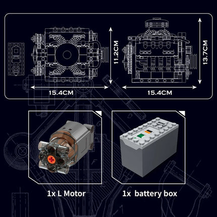 Mould King 10171 Technical Car Building Block Motorized LSX454 V8 Engine Brick Toys Assembly Car Model Parts Kids Christmas Gift