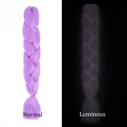 24inch Synthetic Christmas Braiding Hair Colored Braids Extensions Glowing Braiding Hair Shining Fluorescent Light in Darkness