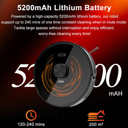 Robot Vacuum Cleaner ABIR K30,Auto-empty Dock,UV Spot Cleaning,6500PA Suction,Multi-floor Map,Customized Wet Dry Room Cleaning,