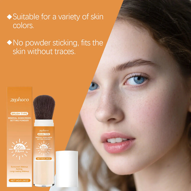 8g SPF 50+ Sunscreen Setting Powder Translucent Oil Control Matte Finish Long Lasting Breathable Outdoor Face Makeup Loose