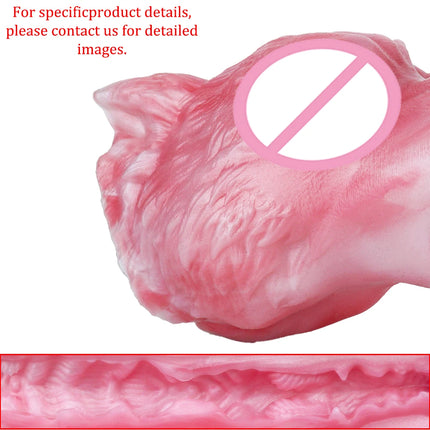 GEEBA Realistic Wolf Male Masturbator Sex Toy for Men Deep Throat Pocket Pussy Fantasy Beast Stroker Soft Silicone Adult Onahole