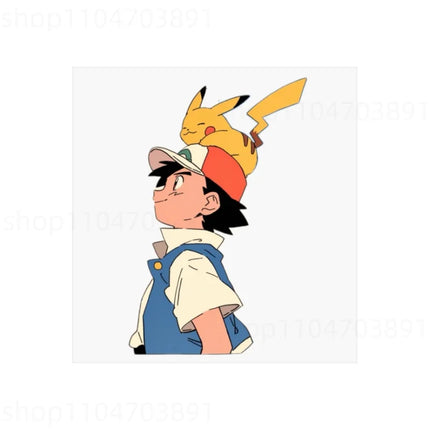 Pokemon Heat Transfer Stickers Anime Pikachu Cartoon Character Decal DIY Fashion Clothes Hat Bags Patches Ironing Decor Applique