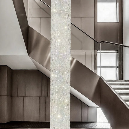 Crystal Spiral Stairs Chandelier Luxury Villa Staircase Chandelier Duplex Loft Hanging Lamp Customized Long Led Pendant Light