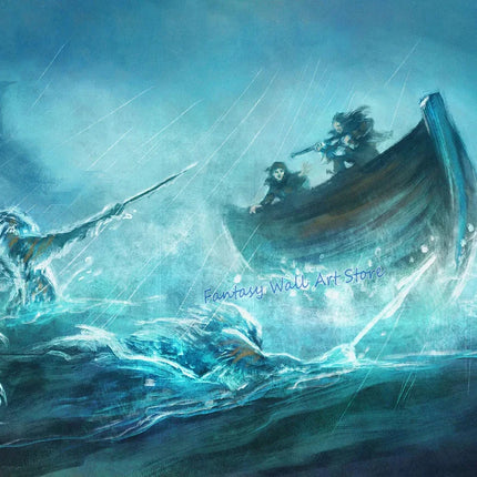 Mermaids and Mermen Myth Mysterious Deep Sea Fantasy Artwork Poster Vintage Mermaid Horro Poster Canvas Painting Wall Pictures