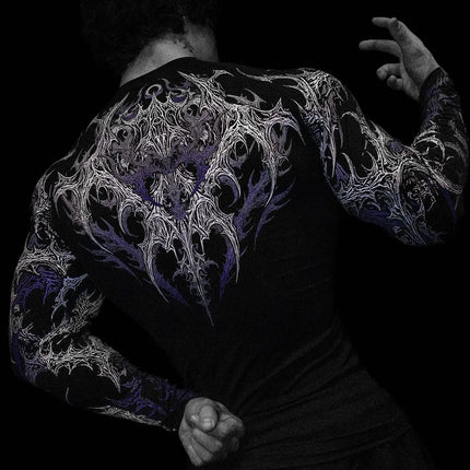 2026 New Dragon Awakening Pattern Gym Long Sleeve Top for Spring and Summer Running Swimming Weightlifting Fitness Clothes