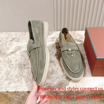 Designer luxury 2026 new casual women's fashionable and comfortable versatile loafers all leather flat shoes