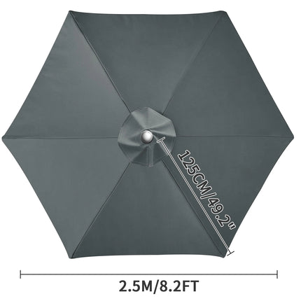 Waterproof Replacement Umbrella Cloth 2/3M Patio Parasol Cover UV-Anti Canopy Cover Replacement Parasol Cover for Balcony Garden