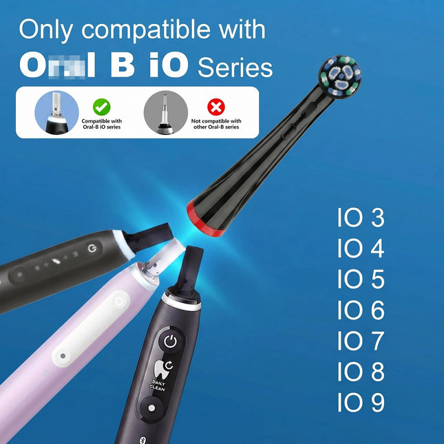 Replacement Brush Heads Compatible with OLB IO 2/3/4/5/6/7/7G/8/9/10 Electric Toothbrush, IO Series Toothbrush Head Refills