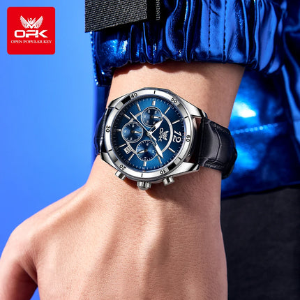 OPK 6066 Man Watch Fashion Original Business Quartz﻿ Wristwatch Waterproof Luminous Week Date Calendar Window Watch For Man