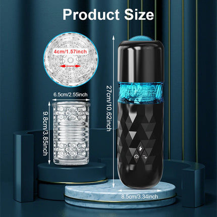 Automatic Male Masturbator Telescopic Rotation Vibration Man Masturbation Cup LCD Digital Simulation Blowjob Masturbator for Men