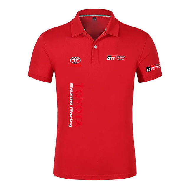 2026 Toyota GR Racing Logo Print Men's High Quality Lapel Collar Ice Silk Top Fashion Business Quick-Dry Absorb Sweat Polo Shirt