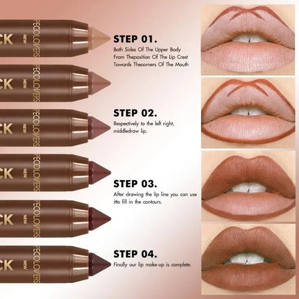 1 Set Hydrating Lip Gloss & Lip Liner Pen, Define Your Lips with 3D Precision, Non-sticky Water Gloss Look, Daily Makeup