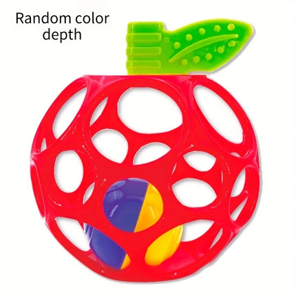 Baby Apple-Shaped Toy Ball Rattles Soft Ball Toy Newborn Grasping Teethers Hand Bell Sensory Toys Kids Educational Toys for 0-12
