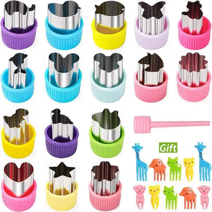 Sandwich Cutters Set for Children Food Cookies Bread Mold Maker Fruit and Vegetable Shapes Cutting Mould Baking Tools for Kids