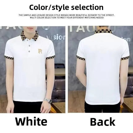 Summer Polo Shirt Men's Short Sleeve T-Shirt Turn-down Collar Casual Half Sleeve Cotton-feel Top 2025 Summer Collection High-end