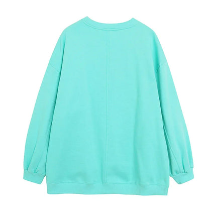 Disney World Disneyland Embroidery Sweatshirt Women Casual Fleece Jumper Mickey Daisy Duck Cartoon Loose Pullover Top O Neck