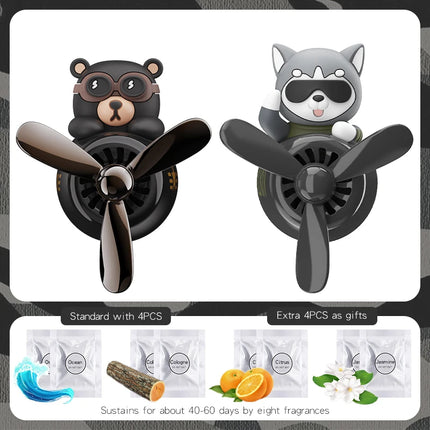 Rotating pilot bear ornaments outlet car air freshener vent clip perfume airplane fragrance diffuser decorations accessories men
