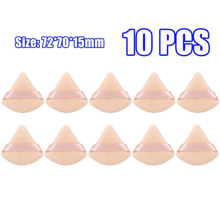 1-60pcs Triangle Velvet Powder Puff Soft Washable Sponge Black Pink Cosmetic Puffs Loose Powder Facial Beauty Makeup Accessories