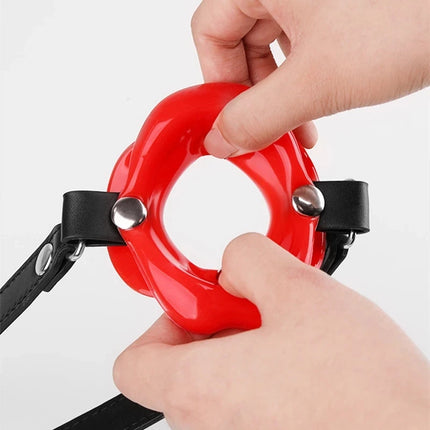 Female Blowjob Toy Sex Slave Rubber Lips O Ring Open Mouth Gag Oral Fetish Bdsm Bondage Restraints Erotic Sexual Toys Adult Game
