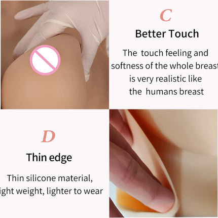 Silicone Breast Forms Realistic Fake chest Tits U-CHARMMORE  Enhancer Crossdresser Drag Queen Shemale Transgender Crossdressing