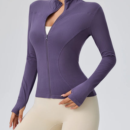 Fitness wear long-sleeved female Internet celebrity slimming stand-up collar sports jacket training clothes slimming running