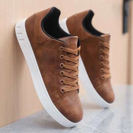 Casual Shoes Loafers British Leather Sneakers Flats Shoes Classic Men Leather Shoes Spring Summer New Trendy All-match Platform
