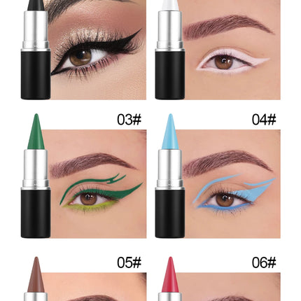 12-Piece Set of Colored Eyeliner Pens, Long-Lasting, Fade-Resistant, Waterproof, Automatic Rotating Eyeliner Pens Available in a Set