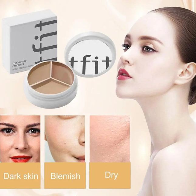 TFIT Three Color Concealer Precise Zoning Concealer Lasting Hydration Pre Makeup Lotion Invisible Pore Brightening Skin Cream