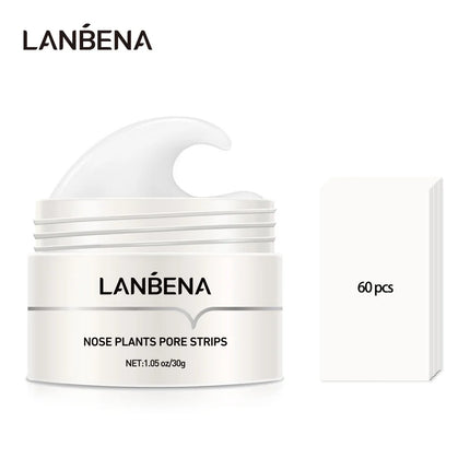 LANBENA Blackhead Remover Peel Off Mask Aloe Vera Extract Paper Plant Pore Strips Deep Clean Hydrating Pore Shrinking Mud Mask