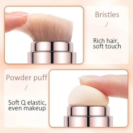 4-in-1 Multifunctional Makeup Brush Set - Professional Portable Foundation Blush Eyeshadow Lip Brushes Travel Kit with Case