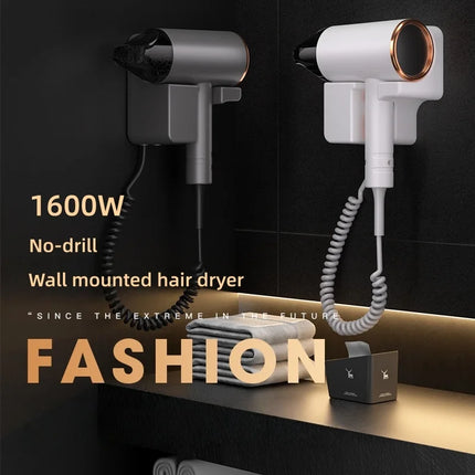 New Hotel And Guesthouse Specific Hair Dryer 1600w High-Power Quick Drying Hole Free Wall Mounted Household Hair Dryer Cylinder