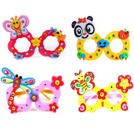 Children Kids DIY Eyeglasses Cute Cartoon Animal Eva Art Craft 5D Gem Diamond Eyeglasses Sticker Games Education Toys Gifts