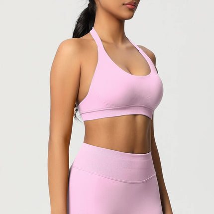 Women Sports Bra Seamless Halter Clothes Push-up Vest Brassiere Gym Top Backless Fitness Yoga Workout Running Underwear