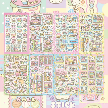 MINKYS New Arrival 3pcs 6pcs Kawaii Bear Ribbon Laser Bling Stickers DIY Scrapbook Stickers Confetti Decoration DIY Photo Frame