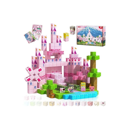 Magnetic Building Blocks Mine World Magnet Cube Set STEM Montessori Sensory Toy for Kids Boys Girls Ages 3+ DIY Model Children