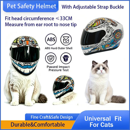 Pet Helmet For Cats Small Dogs Chinese Lion Dance Pattern ABS Buckle Outdoor Travel Photo Prop