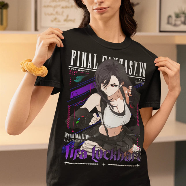 Tifa Lockhart FF7 Vintage T-shirt Anime T Shirt High Quality Cotton Clothes Oversized Men Women Tee Clothing Harajuku Y2k Tops