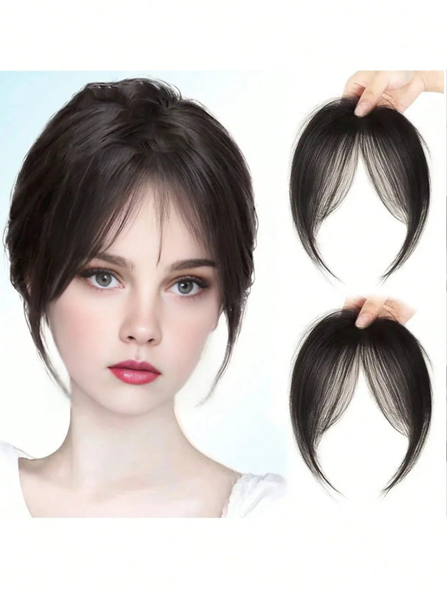 Synthetic Wig Middle-Part Bangs Hair Extensions Clip In Forehead Natural Seamless French Oblique Bangs Eight-Character Bangs