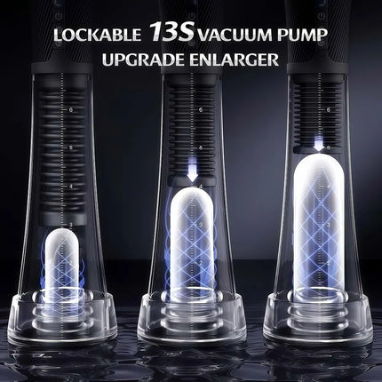 Male Masturbator APP Control Penis Pump Transparent Visual Male Sex Toys for Men Vibrating Spring Power Suction Masturbation 18+