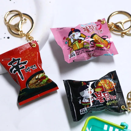 Simulation Instant Noodles Keychain On The Phone Mini Snacks Pendant Bag Pendant Jewelry Gifts