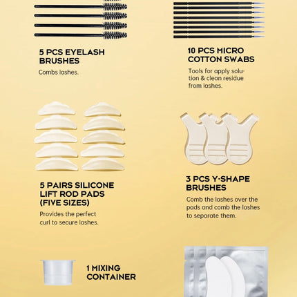 Gollee Lash and Eyebrow Tinting perm Kit Eyelashes Perm Semi-permanent Lash Lift Kit Eyelash Enhancer 4-6 Weeks Lasting Makeup
