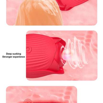 Rose Toy Sucking Vibrator Stimulator for Women with 10 Suction Thrusting Dildo G Spot Vibrators Adult Toys for Women Men Couples