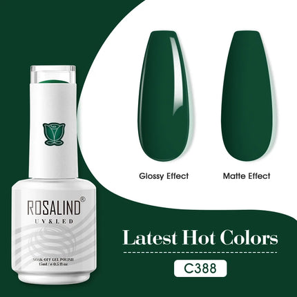 ROSALIND 15ml Nail Gel Polish Macaron Hybrid Varnish Semi Permanent Nail Art Design Soak Off Top Base Coat Esmalte UV Gel Nail