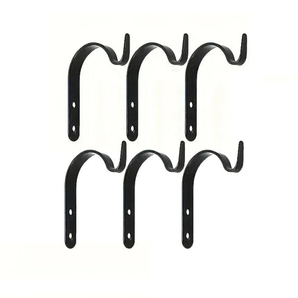 3/6Pcs J-Shape Wall Hook Metal Flower Pot Hanging Iron Hook Fixing Outdoor for Garden Wall Basket Plant Rack Bracket Decoration