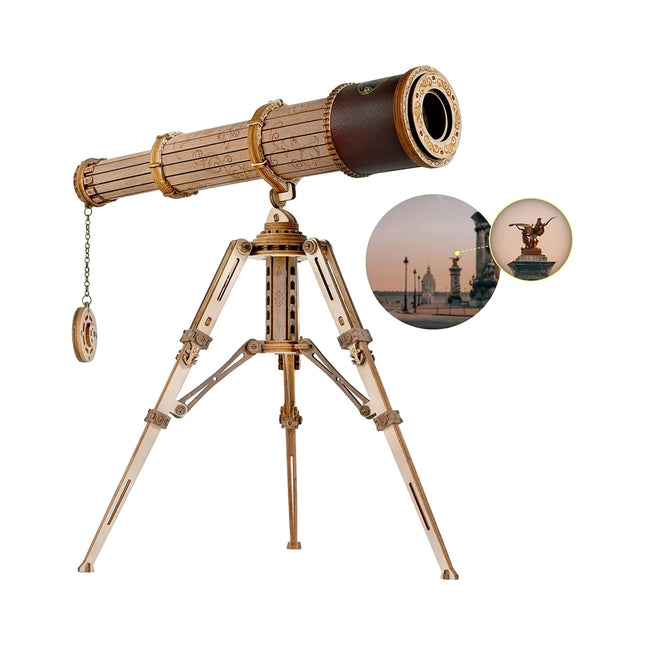 ROKR 3D Wooden Monocular Telescope, 150m Practical Model, 3D Puzzle Model, Adult STEM Educational Assembly Set