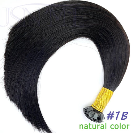 Virgin Hair Flat Tip Hair Extensions Natural Real Human Hair Fusion Capsule Keratin Brown Blonde 1g/Strand 14-22 inch For Woman
