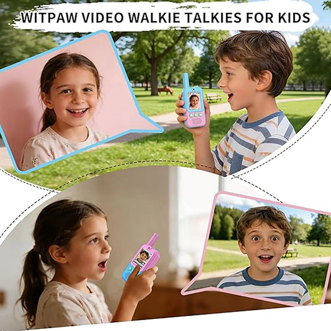 2 Pack Video Walkie Talkies for Kids Ages 3-12, 4 Voice Effects & Screen, Rechargeable, Perfect Holiday Gift for Boys Girls