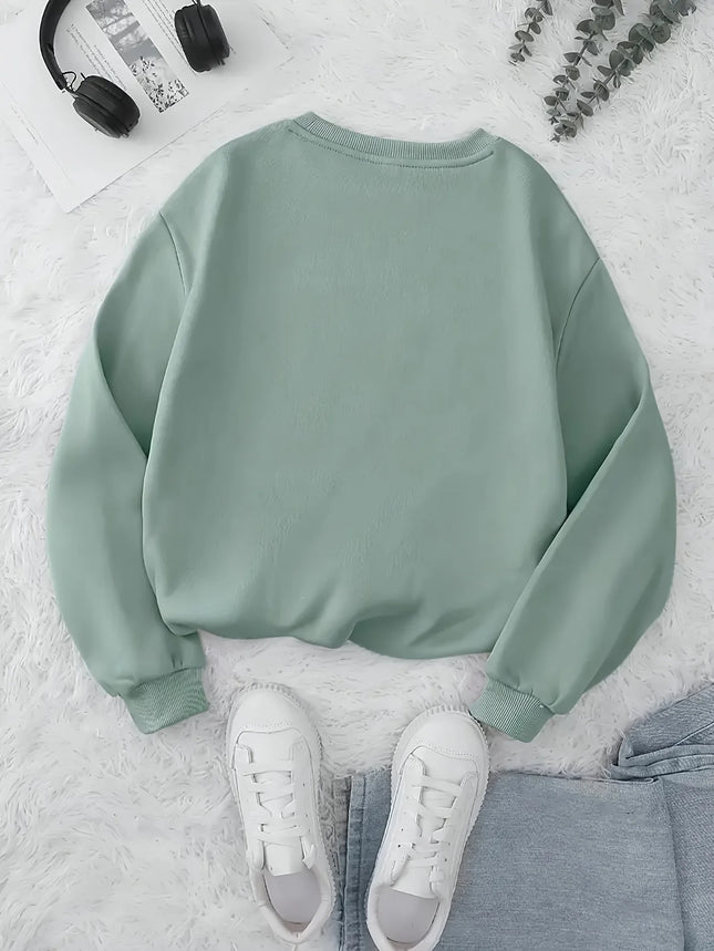 Women Daisy Floral Graphic Sweatshirt Girls Casual Crew Neck Pullover Oversized Soft Fleece Long Sleeve Trend Streetwear Y2K Top
