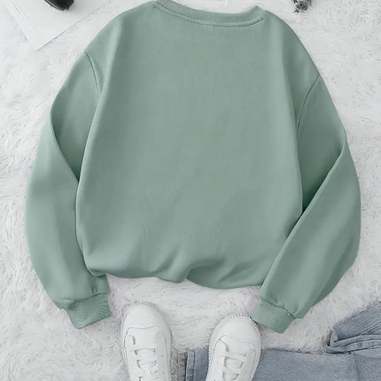 Women Daisy Floral Graphic Sweatshirt Girls Casual Crew Neck Pullover Oversized Soft Fleece Long Sleeve Trend Streetwear Y2K Top